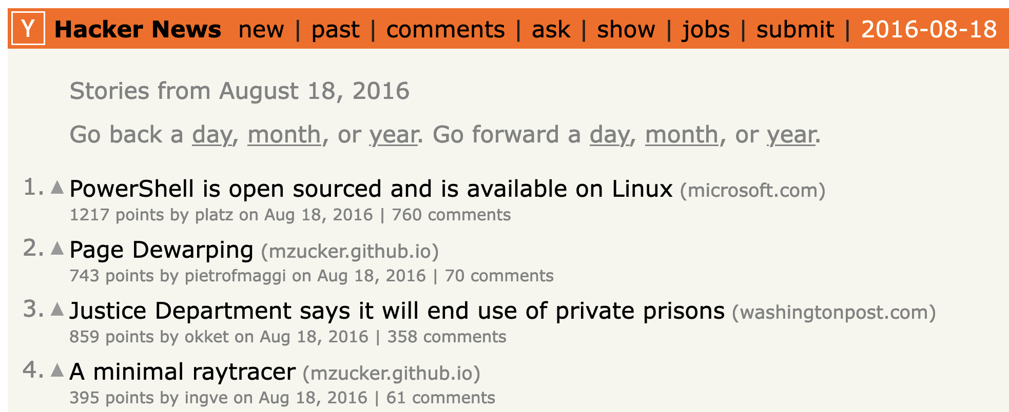 Hacker News links from August 18, 2016