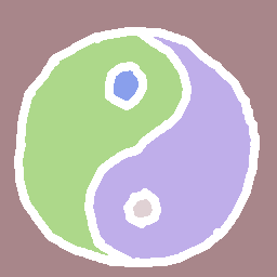 colored, non-outline regions of yin-yang symbol