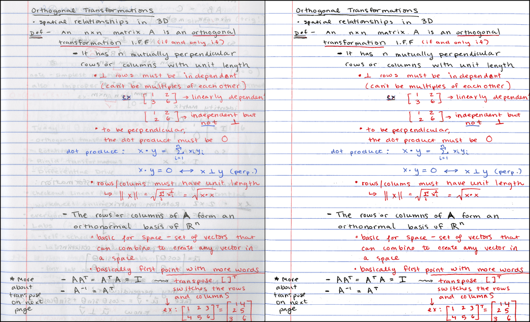 input/output comparison