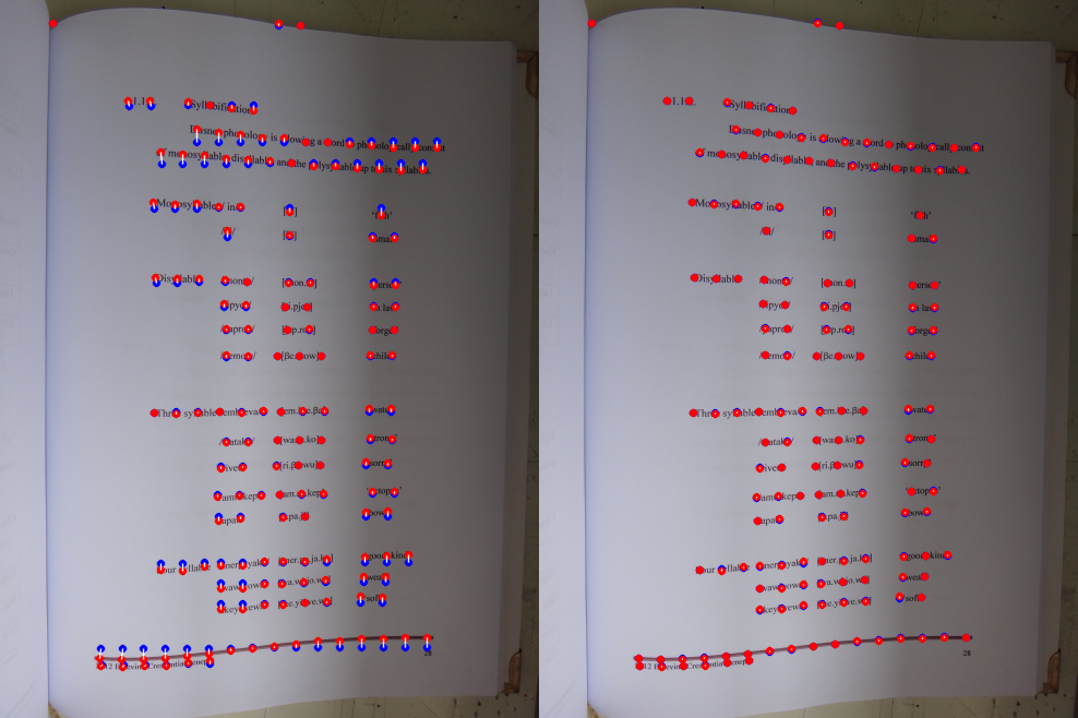 reprojection before and after optimization